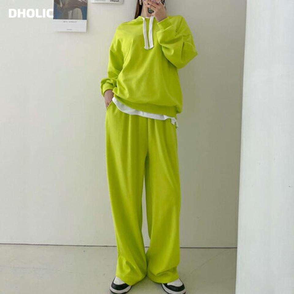 スウェットパーカー&スウェットパンツSET・p004046 レディース 【pt】セットアップ セット setup トップス パーカー スウェット 長袖 単色 無地 シンプル ベーシック ロング丈 ワイド トレーナー 秋 冬 カジュアル ラフ 韓国ファッション MKT