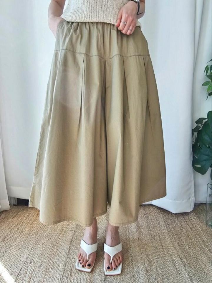 タックイージーフレアパンツ・p003952 レディース 【pt】パンツ ロング丈 単色 無地 シンプル ベーシック タック イージー ウエストゴム フレア 春 夏 楽ちん カジュアル ラフ 大人 ゆったり 韓国ファッション MKT