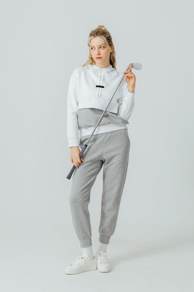 レタリングパッチジョガーパンツ・p003805 レディース 【pt】パンツ ロング丈 ジョガーパンツ 単色 無地 シンプル ベーシック パッチ メランジ 秋 冬 春 カジュアル ラフ ゆったり 楽ちん 韓国ファッション MKT【GOLFWEAR ゴルフウェア】