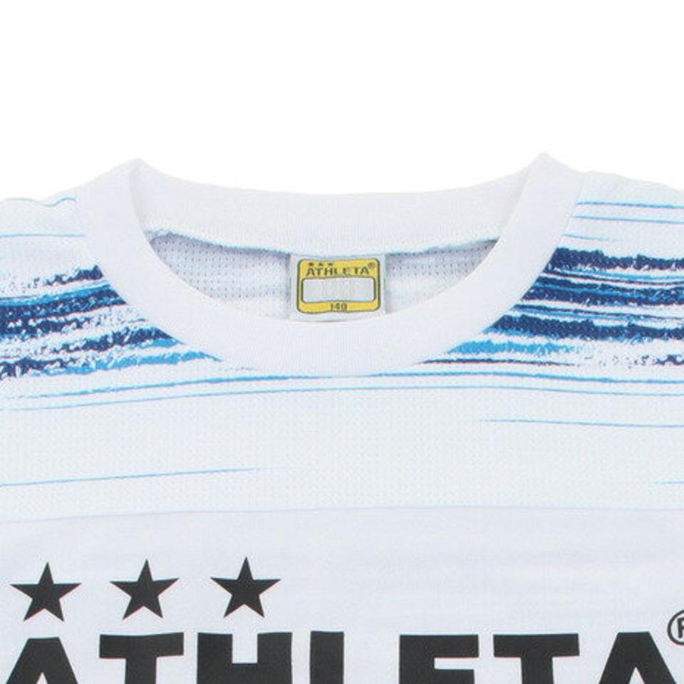 アスレタ（ATHLETA）（キッズ）サッカー ウェア 半袖 ジュニア ボーダー プラクティスシャツ 2332J WHT フットサルウェア