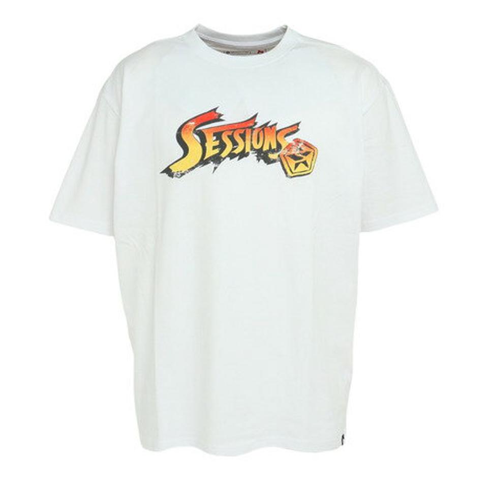 【10%OFFクーポン対象！11/2まで】セッションズ（SESSIONS）（メンズ）半袖シャツ メンズ FIGHTING ロゴ 237190 WHT