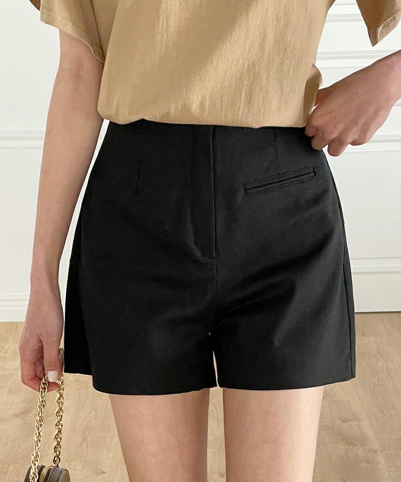 ポケットショートパンツ・t00481 レディース 【pt】 韓国ファッション ボトムス パンツ ショート丈 ハーフパンツ ハイウエスト ポケット ワイド 台形 無地 パステル コットン 伸縮 シンプル 大人 デイリー 春 夏 カジュアル