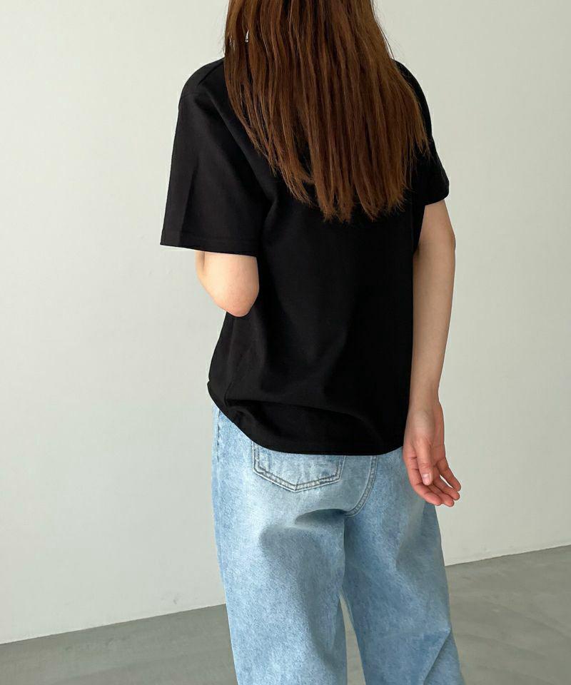 El mar(エルマール)"standard"刺繍半袖Tシャツ
