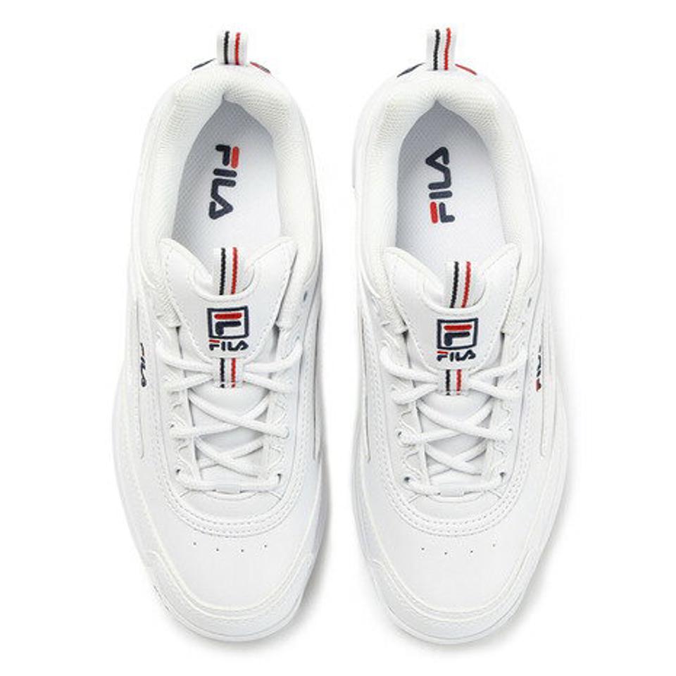 フィラ（FILA）（レディース）カジュアルシューズ ディストーター プレミアム ストリート ホワイト WSS23012-125 スニーカー 厚底 タウン 日常履き