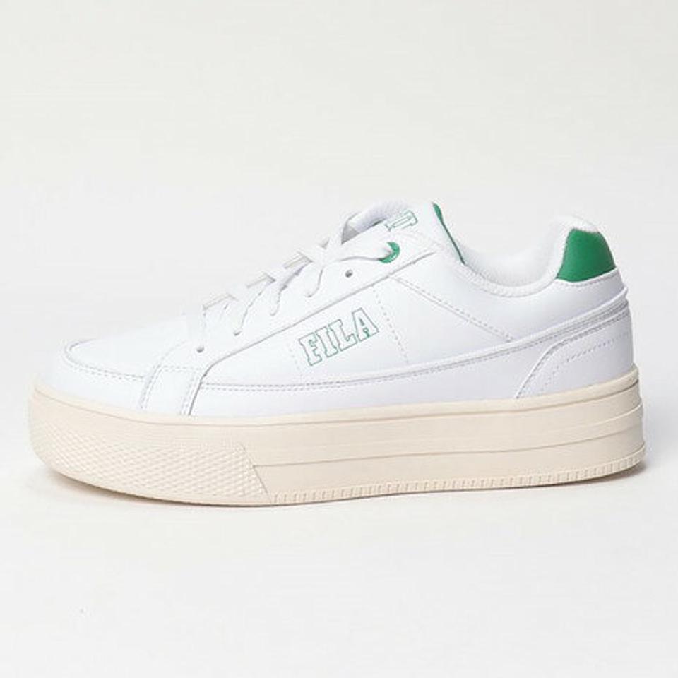 【5/10 24h限定 エントリー＆対象3店舗買い回りで最大P10倍！】フィラ（FILA）（レディース）カジュアルシューズ インターフェア ホワイト グリーン 1TM01784E-142 スニーカー 厚底 タウン 日常履き デイリーユース