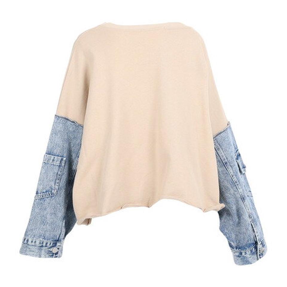 【20％OFFクーポン対象！4/5まで】Strawberry Vally（レディース）デニム袖 切り替えプルオーバー 31800901-BEG