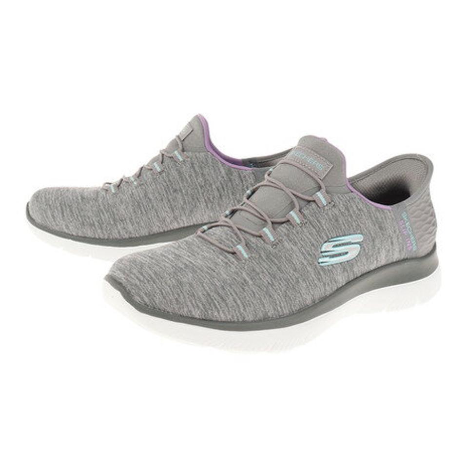 スケッチャーズ（SKECHERS）（レディース）カジュアル シューズ サミッツ ダズリング ヘイズ グレー 149937-GYMT スニーカー タウン スリップインズ 水洗い