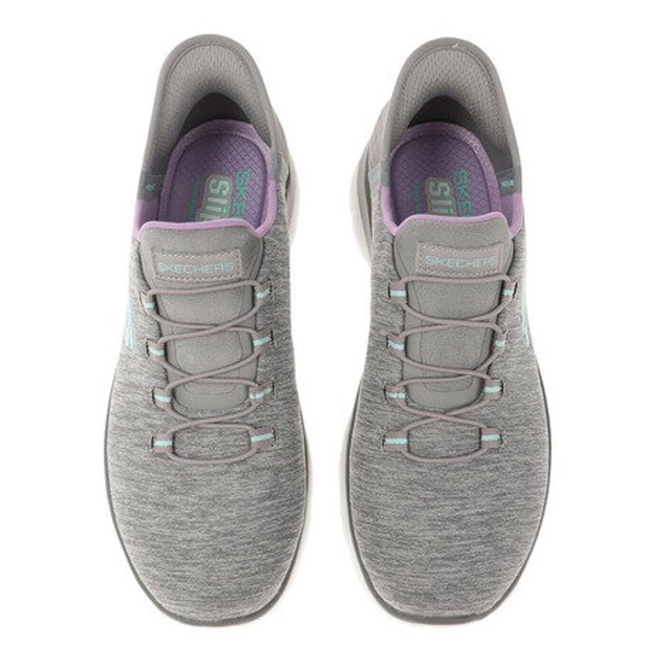 スケッチャーズ（SKECHERS）（レディース）カジュアル シューズ サミッツ ダズリング ヘイズ グレー 149937-GYMT スニーカー タウン スリップインズ 水洗い