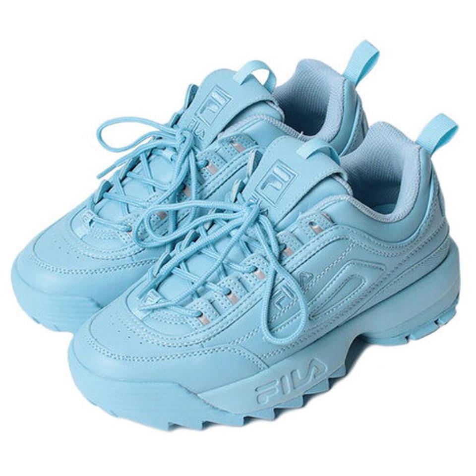 フィラ（FILA）（レディース）カジュアルシューズ ディスラプター2 ストリート ライトブルー USS23029-400 スニーカー 厚底 タウン 日常履き デイリーユース