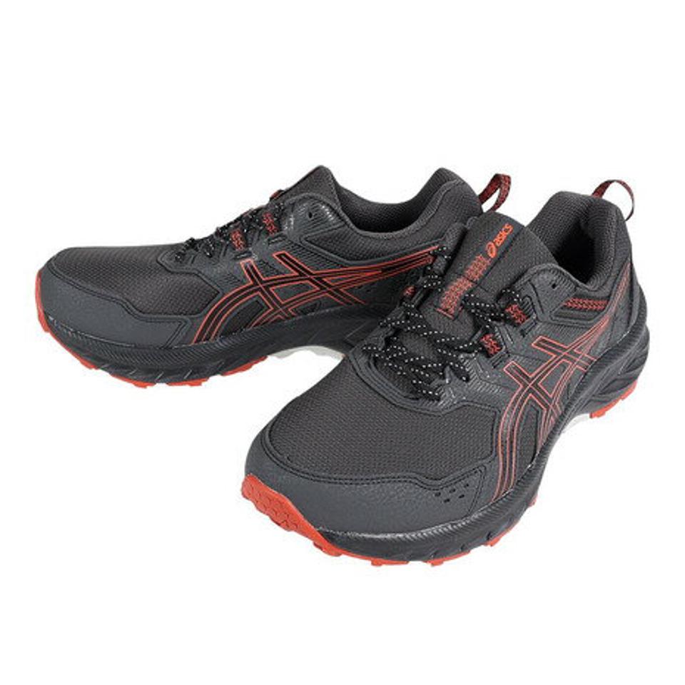 アシックス（ASICS）（メンズ）ランニングシューズ ゲル ベンチャー 9 EX WIDE ブラック レッド 1011B488.021 スニーカートレイルラン クッション オフロード
