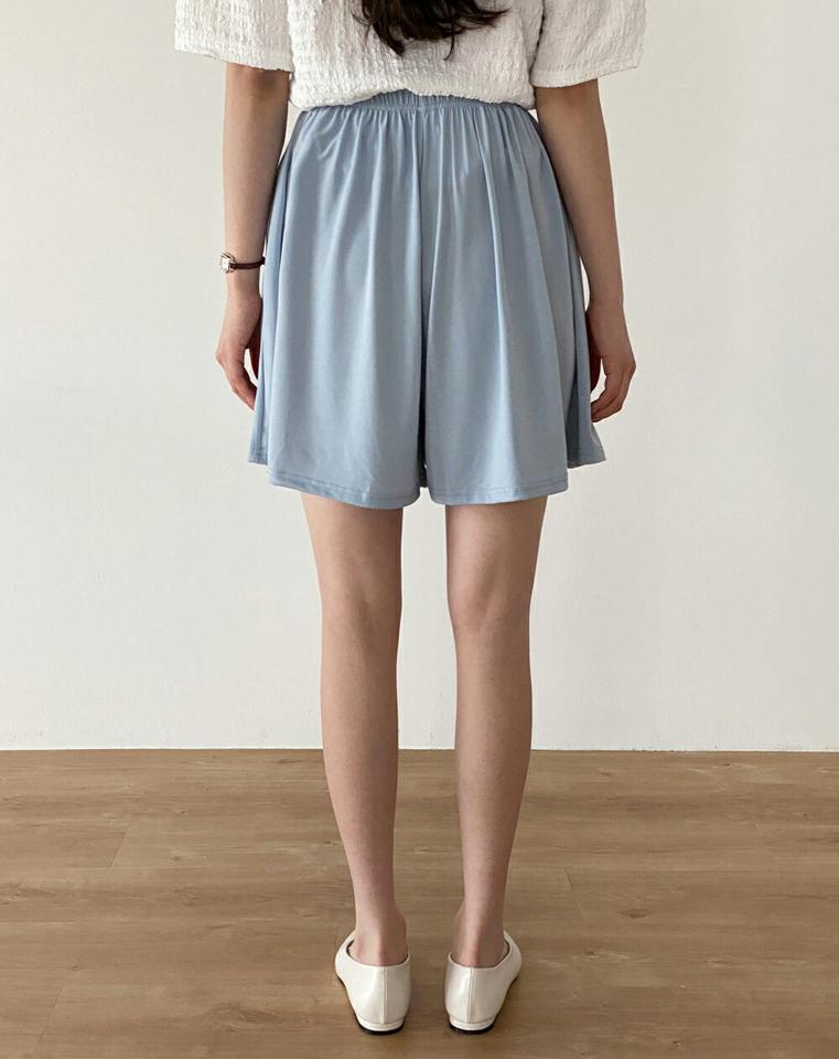 リボンショートパンツ・t00657 レディース 【pt】 韓国ファッション ボトムス パンツ ショート丈 ハイウエスト ストリング ウエストゴム リボン ストラップ ワイド 伸縮 無地 シンプル ベーシック ミュート デイリー 春 夏 カジュアル