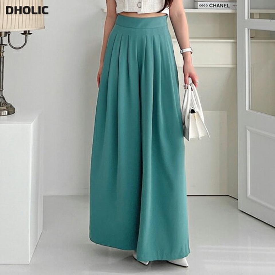 タックワイドフレアパンツ・p004172 レディース 【pt】パンツ ロング丈 単色 無地 シンプル ベーシック タック ワイド フレア ガウチョ フルレングス 春 夏 大人 かわいい 可愛い フェミニン 韓国ファッション MKT