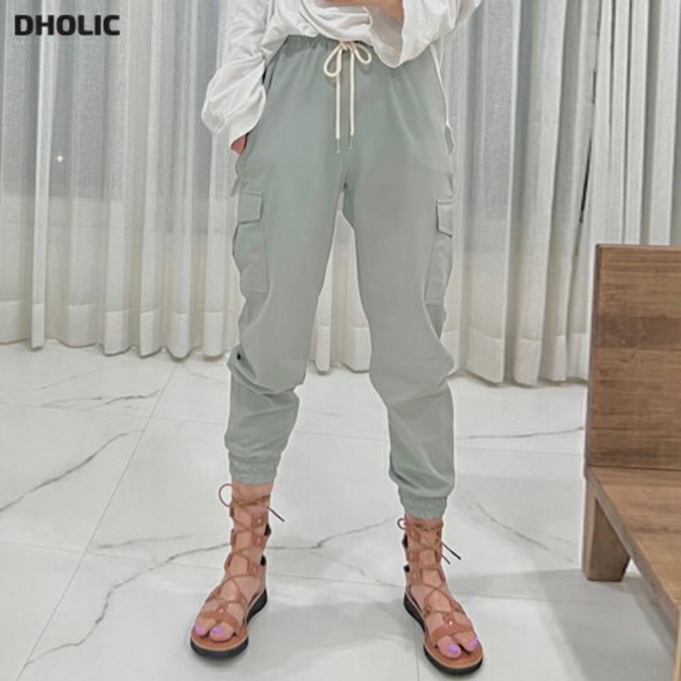 配色ドロストジョガーカーゴパンツ・p004137 レディース 【pt】パンツ ロング丈 単色 無地 シンプル ベーシック 配色 ドロスト ジョガーパンツ カーゴ 春 夏 カジュアル ラフ ストリート スリム 細身 韓国ファッション MKT