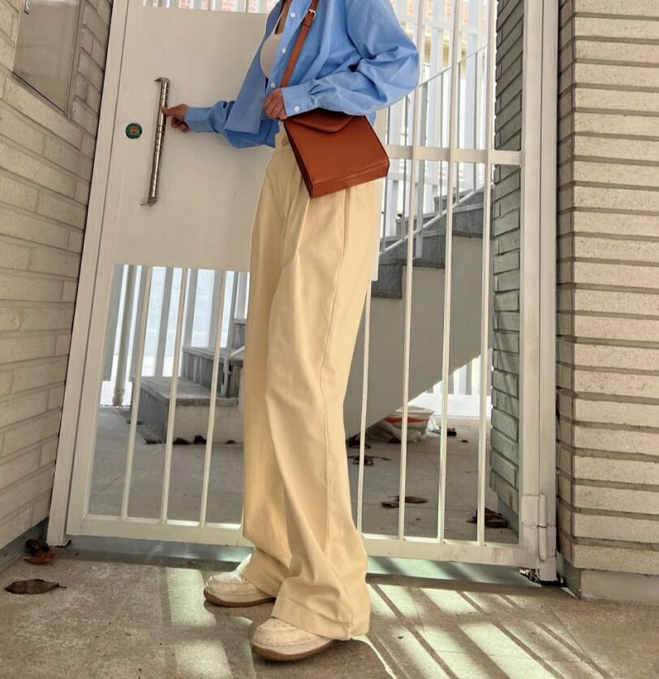 リネン混イージーワイドパンツ・p004135 レディース 【pt】パンツ ロング丈 単色 無地 シンプル ベーシック リネン混 イージー ウエストゴム ワイド 春 夏 秋 冬 タック カジュアル ラフ フルレングス 韓国ファッション MKT