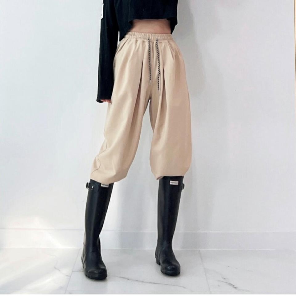 パターンストリングジョガーパンツ・p004133 レディース 【pt】パンツ ロング丈 単色 無地 シンプル ベーシック ストリング ジョガー ウエストゴム 楽ちん ストリング 春 夏 秋 冬 カジュアル ラフ ストリート 韓国ファッション MKT