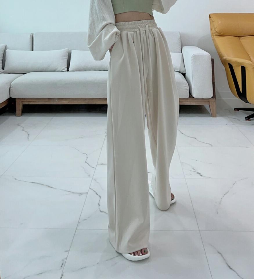 ドロストハイウエストパンツ・p004132 レディース 【pt】パンツ ロング丈 単色 無地 シンプル ベーシック ドロスト ハイウエスト ワイド フルレングス タック 春 夏 秋 冬 カジュアル ラフ ゆったり 楽ちん 韓国ファッション MKT