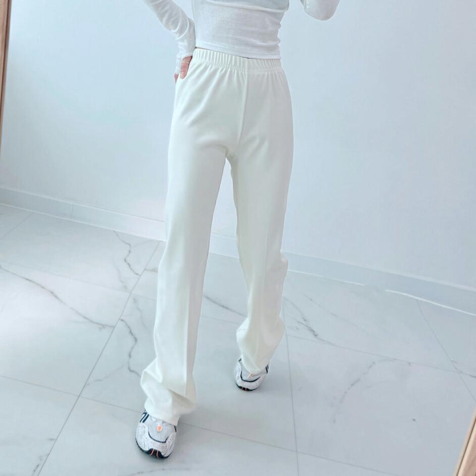 イージーフレアパンツ・p004130 レディース 【pt】パンツ ロング丈 単色 無地 シンプル ベーシック イージー ウエストゴム フレア 春 夏 秋 冬 カジュアル ラフ ゆったり 楽ちん ストリート 韓国ファッション MKT