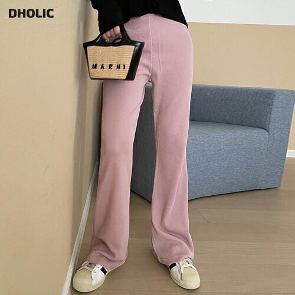 ウエストゴムリブフレアパンツ・p004197 レディース 【pt】パンツ ロング丈 フレア 単色 無地 シンプル ベーシック リブ ウエストゴム 楽ちん 春 夏 秋 カジュアル ラフ Aライン かわいい 可愛い 韓国ファッション MKT