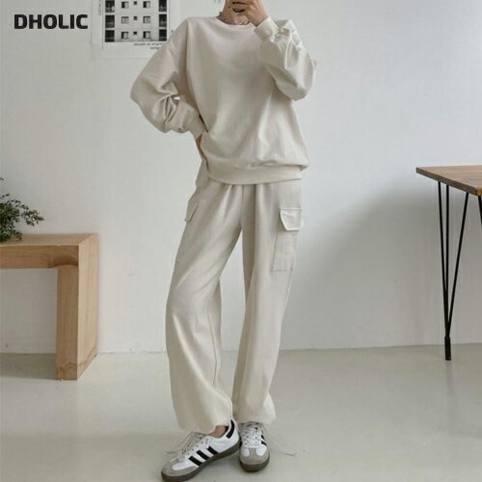 スウェット&2WAYカーゴパンツSET・p004209 レディース 【pt】セットアップ セット setup トップス スウェット 長袖 単色 無地 シンプル ベーシック パンツ ロング丈 ワイド カーゴ ストレート ジョガー パステル 秋 冬 韓国ファッション MKT