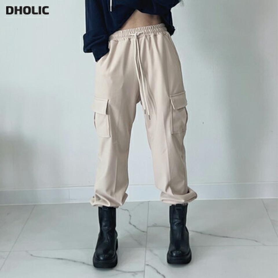 ドロストジョガーカーゴパンツ・p004117 レディース 【pt】パンツ ロング丈 ジョガーパンツ 単色 無地 シンプル ベーシック ドロスト カーゴ ウエストゴム 春 夏 秋 冬 ストリート カジュアル ラフ 韓国ファッション MKT
