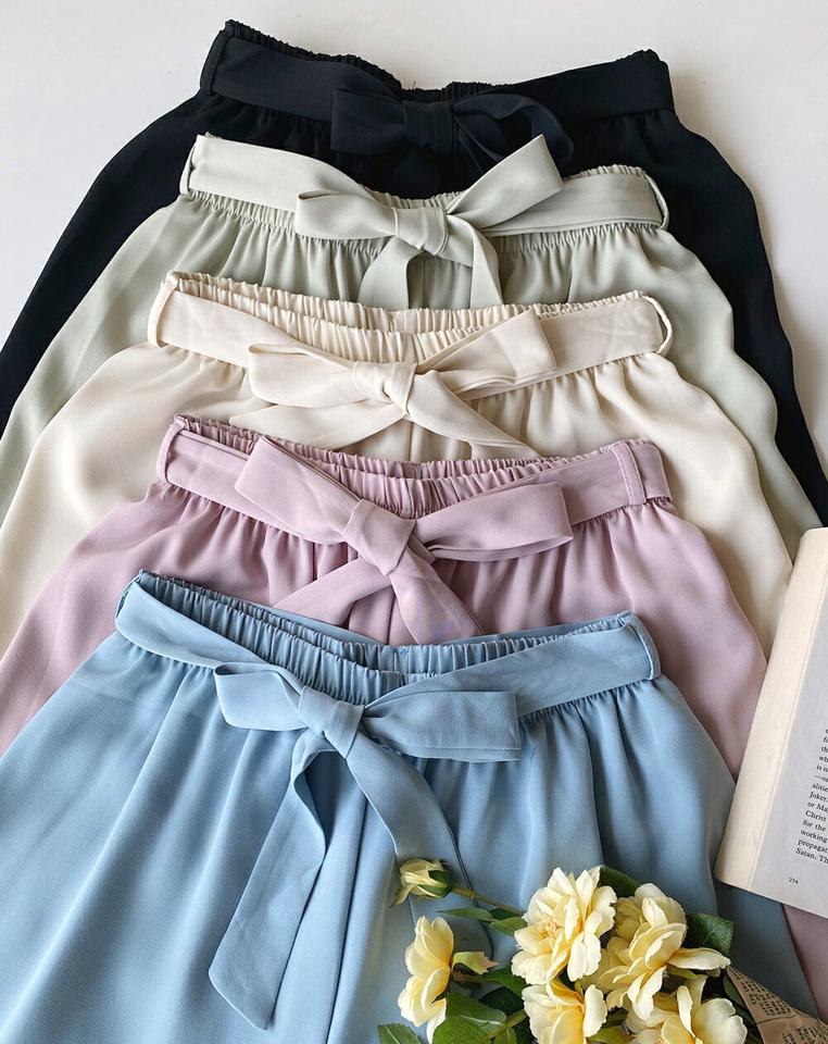 ストラップ付ウエストゴムパンツ・b00609 レディース 【pt】 韓国ファッション ボトムス パンツ ロング丈 ハイウエスト ストラップ付 リボン ギャザー ワイド ストレート 無地 オフィスカジュアル ガーリー デイリー 春 夏 カジュアル