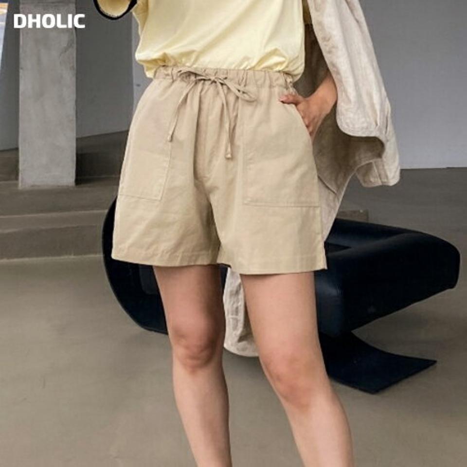 【スーパーセール特価】ドロストポケットショートパンツ・p004345 レディース 【pt】パンツ ショート丈 ズボン 短パン 単色 無地 シンプル ベーシック ドロスト ポケット 春 夏 カジュアル ラフ デイリー 楽ちん 爽やか 韓国ファッション MKT