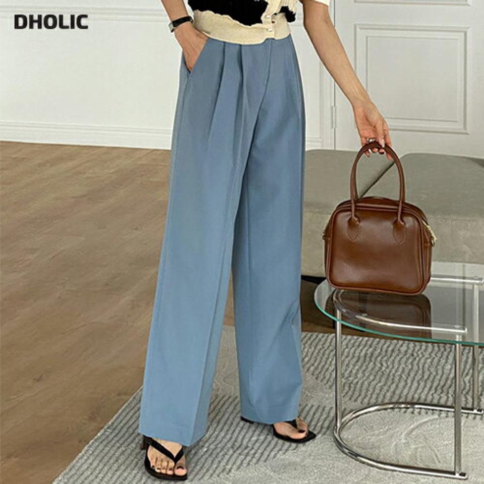 ツータックスラックス・t00632 レディース 【pt】 韓国ファッション ボトムス パンツ スラックス ロング丈 フルレングス ハイウエスト ツータック ワイド ゆったり レーヨン混 無地 パステル 大人 シンプル デイリー 春 夏 カジュアル