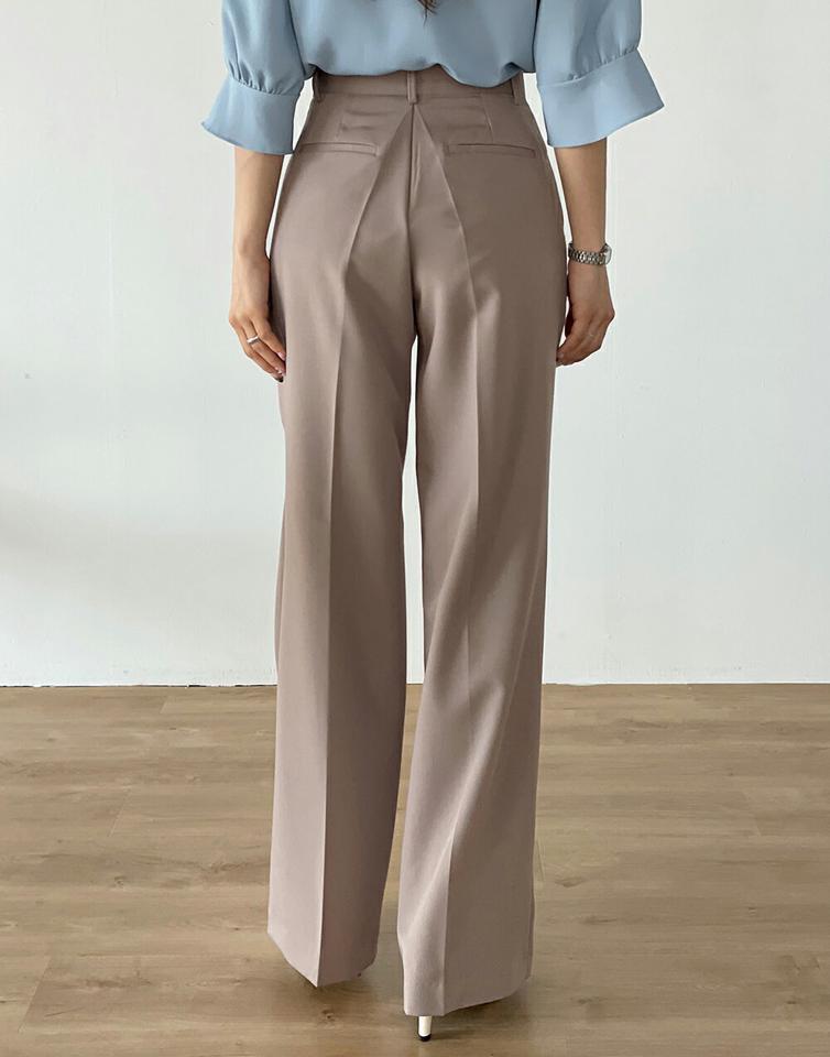 ツータックスラックス・t00632 レディース 【pt】 韓国ファッション ボトムス パンツ スラックス ロング丈 フルレングス ハイウエスト ツータック ワイド ゆったり レーヨン混 無地 パステル 大人 シンプル デイリー 春 夏 カジュアル