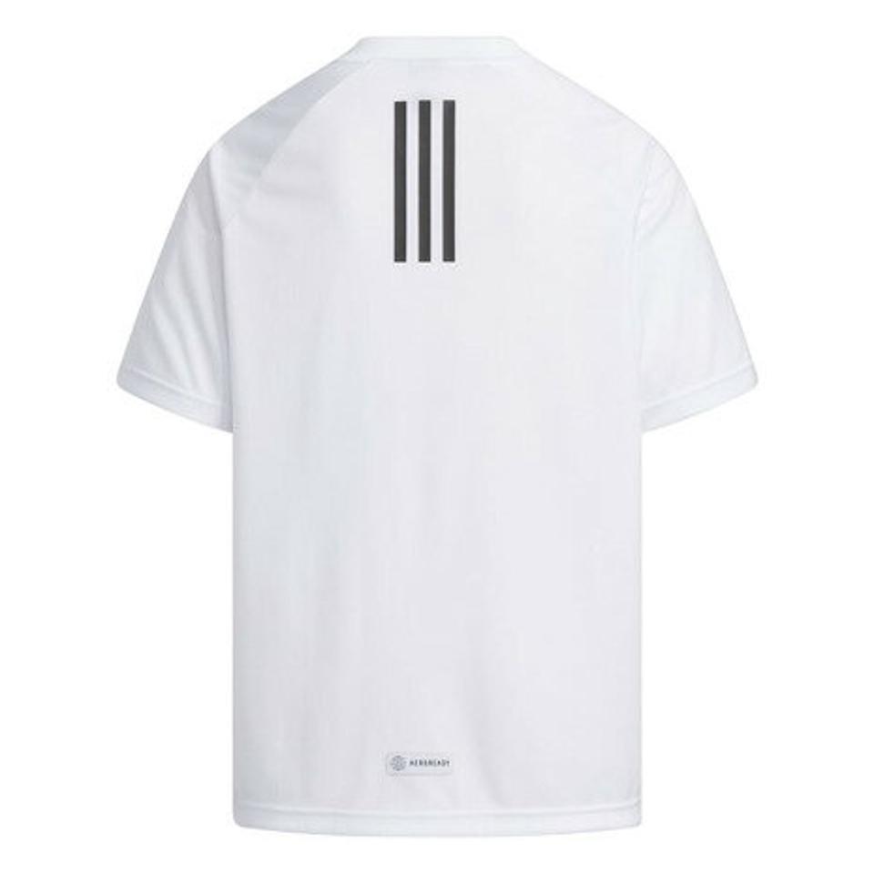 アディダス(adidas)(キッズ)半袖Tシャツ キッズ ストライプ ニット BVF61-IA9321