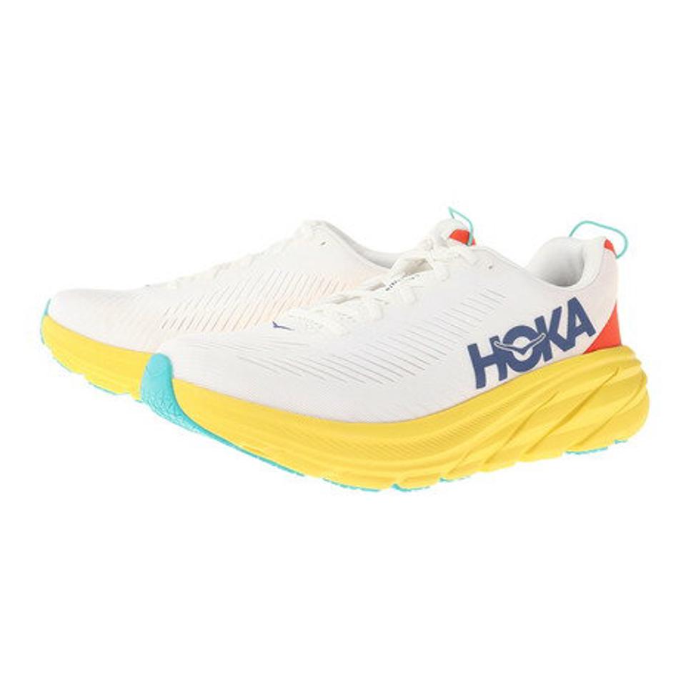 ホカ（HOKA）（メンズ）ランニングシューズ リンコン3 ホワイト イエロー 1119395-WEGG スニーカー トレーニング ジョギング 軽量 クッション