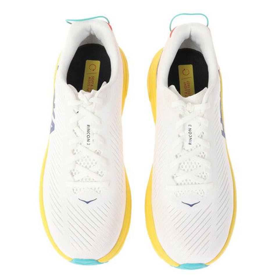 ホカ（HOKA）（メンズ）ランニングシューズ リンコン3 ホワイト イエロー 1119395-WEGG スニーカー トレーニング ジョギング 軽量 クッション