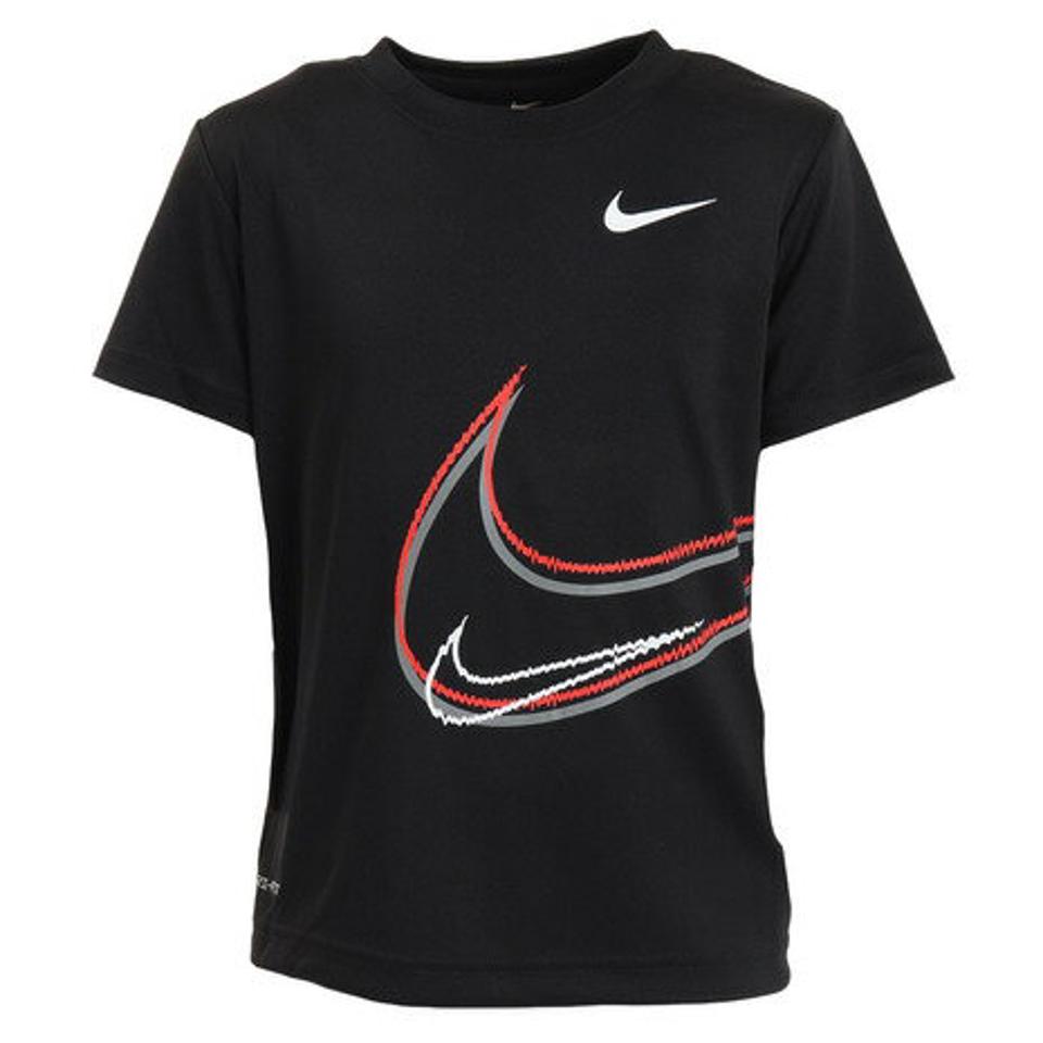 ナイキ(NIKE)(キッズ)半袖Tシャツ キッズ 黒 SWOOSH DISTORTION 86K623-023 ※要サイズ確認