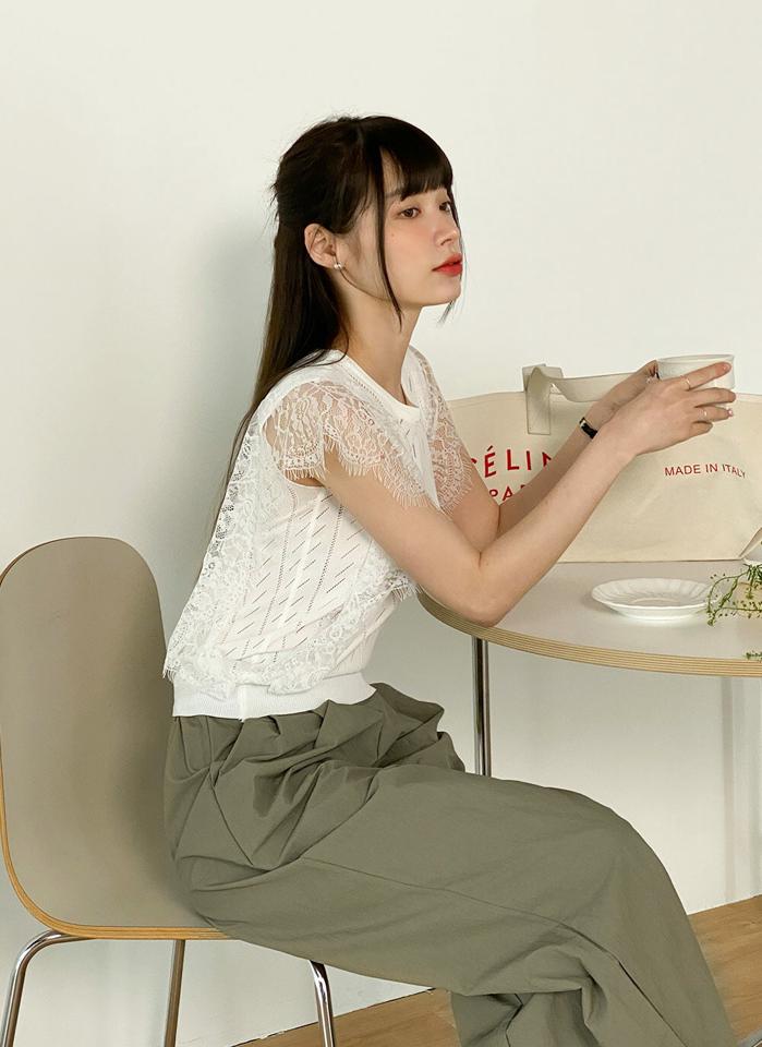 ツータックナイロンパンツ・t00460 レディース 【pt】 韓国ファッション ボトムス パンツ ロング丈 フルレングス ハイウエスト ツータック ワイド ルーズフィット ナイロン 無地 シンプル ストレート ベーシック デイリー 春 夏 カジュアル