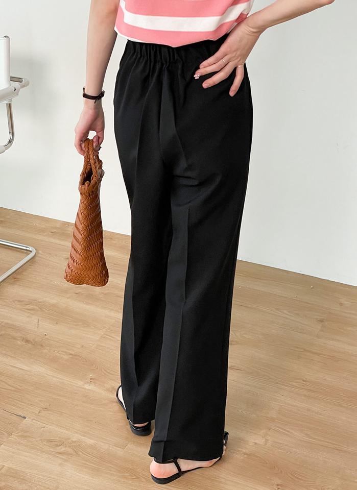 ツータックワイドスラックス・t00463 レディース 【pt】 韓国ファッション ボトムス パンツ スラックス ロング丈 ハイウエスト ボタン ツータック センタープレス ワイド ストレート 無地 シンプル モード ベーシック デイリー 春 夏 カジュアル