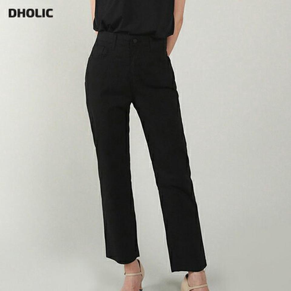 ストレートコットンパンツ・t00694 レディース 【pt】 韓国ファッション ボトムス パンツ ロング丈 ハイウエスト 9分丈 コットン 綿 ストレート スリムフィット 無地 シンプル ベーシック デイリー 大人 春 夏 カジュアル