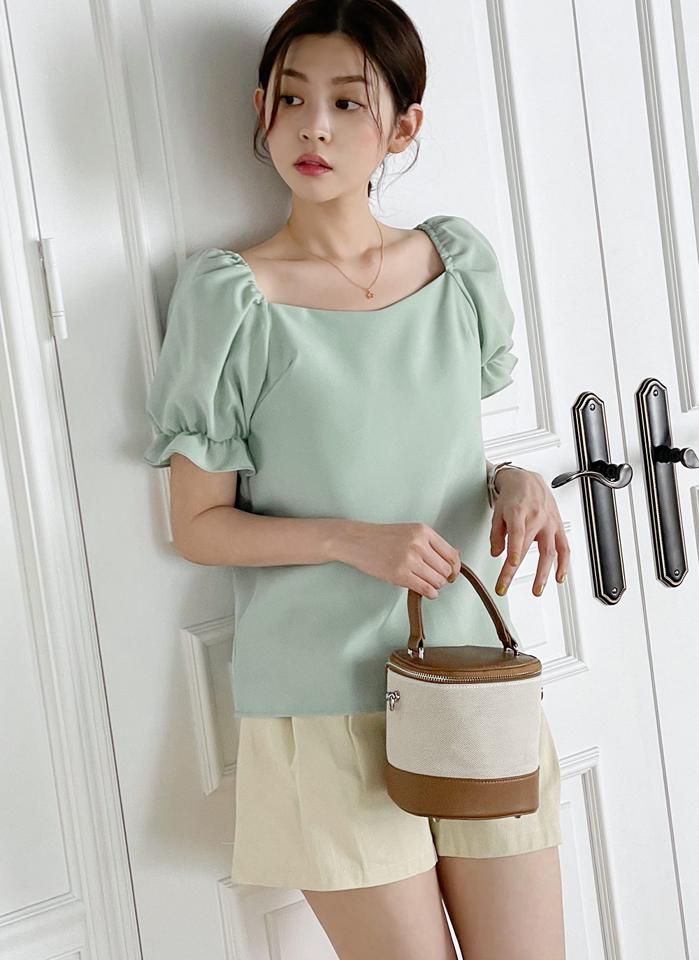 タックコットンショートパンツ・t00517 レディース 【pt】 韓国ファッション ボトムス パンツ ショート丈 ハイウエスト タック コットン昆 ワイド ストレート 無地 シンプル 大人カジュアル デイリー ベーシック 春 夏 カジュアル