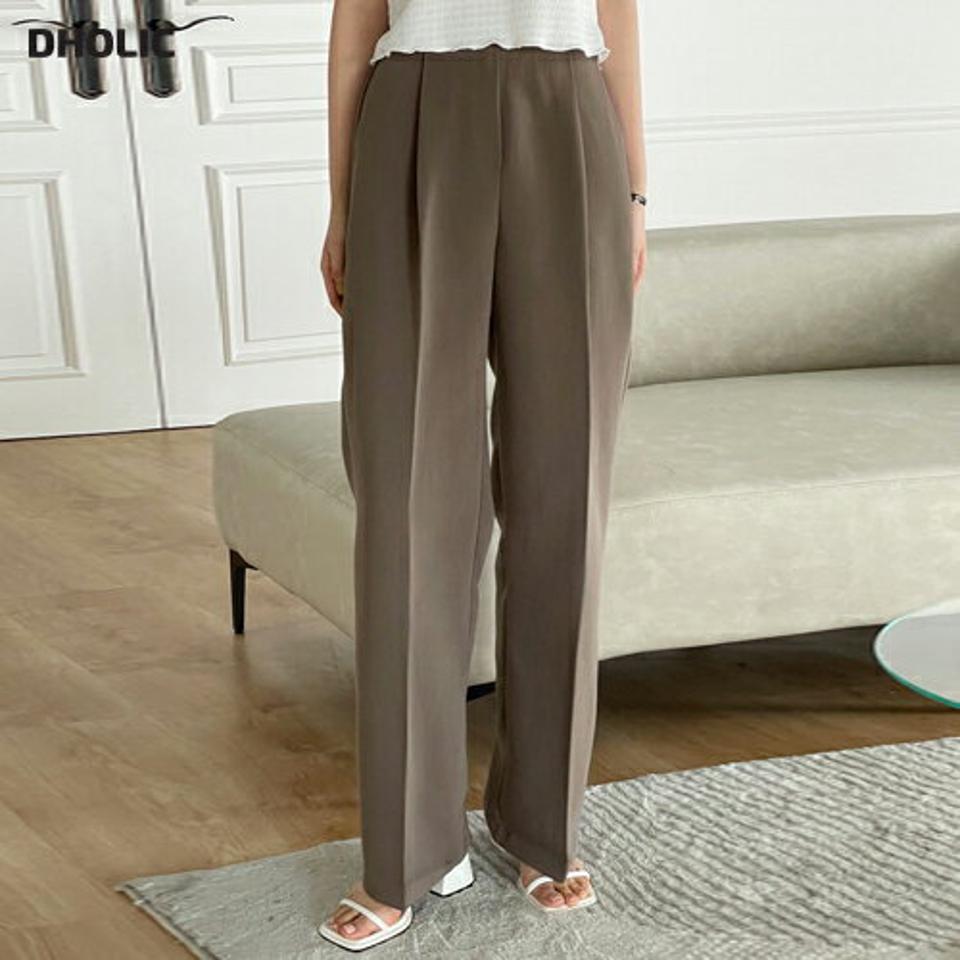 ホックワイドスラックス・t00519 レディース 【pt】 韓国ファッション ボトムス パンツ スラックス ロング丈 ハイウエスト ホック ワイド ストレート ゆったり レーヨン昆 無地 オフィスカジュアル デイリー 春 夏 カジュアル