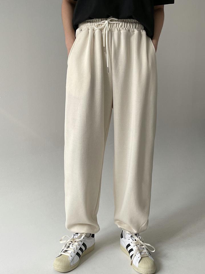 ドロストスウェットジョガーパンツ・p004320 レディース 【pt】パンツ ロング丈 単色 無地 シンプル ベーシック ジョガー ドロスト スウェット トレーナーウエストゴム 秋 冬 春 夏 デイリー ストリート カジュアル ラフ 韓国ファッション MKT