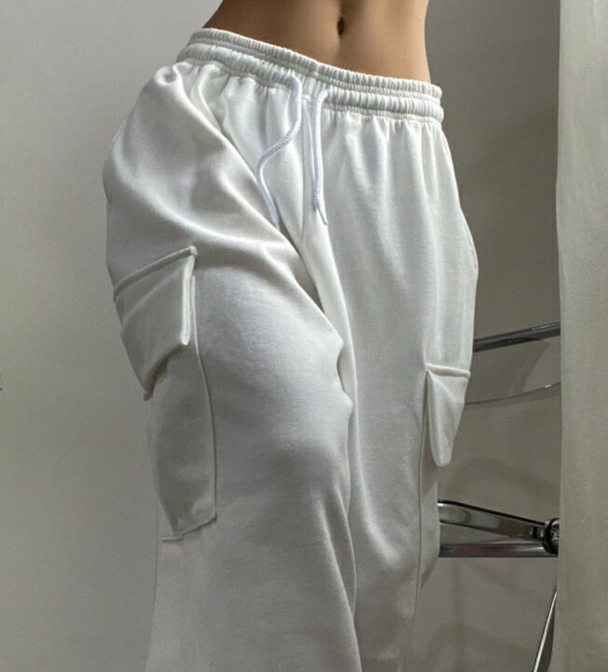 2WAYワイドスウェットカーゴパンツ・p004292 レディース 【pt】パンツ ロング丈 単色 無地 シンプル ベーシック 2WAY ストレート ジョガー ウエストゴム ワイド スウェット カーゴ 秋 冬 カジュアル ラフ ストリート 韓国ファッション MKT