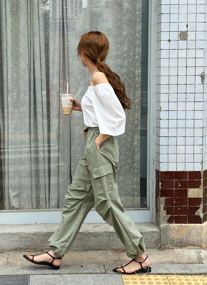 2WAYナイロンカーゴパンツ・r72151 レディース 【pt】 韓国ファッション ボトムス パンツ ロング丈 カーゴパンツ ウエストゴム 2WAY ストレート ジョガー ナイロン ゆったり 無地 シンプル レトロ ストリート デイリー 春 夏 カジュアル SNS