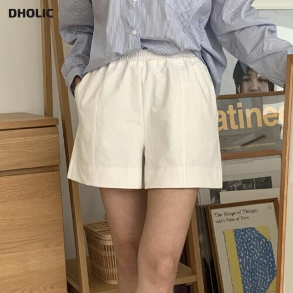 イージーコットンショートパンツ・p004342 レディース 【pt】パンツ ロング丈 単色 無地 シンプル ベーシック イージー コットン 綿 ショート丈 ウエストゴム 春 夏 カジュアル ラフ 綿 コットン 楽ちん 大人 韓国ファッション MKT