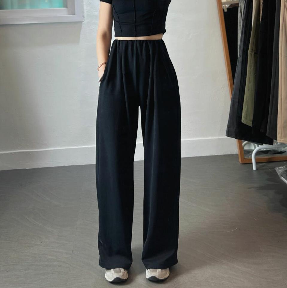 テンセル混タックスウェットパンツ・p004327 レディース 【pt】パンツ ロング丈 単色 無地 シンプル ベーシック タック スウェット トレーナー テンセル混 春 夏 秋 カジュアル ラフ ゆったり 楽ちん ウエストゴム 韓国ファッション MKT