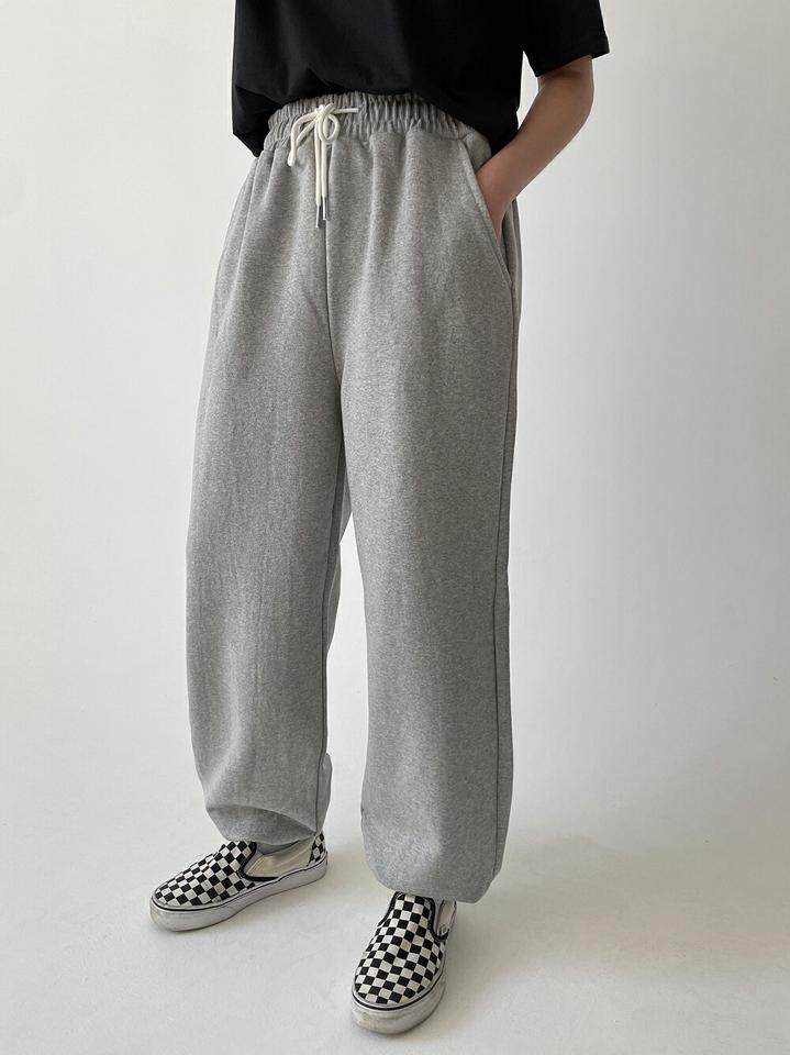 ストリングスウェットジョガーパンツ・p004368 レディース 【pt】パンツ ロング丈 単色 無地 シンプル ベーシック ストリング スウェット トレーナー ワイド ジョガーパンツ 春 夏 秋 冬 カジュアル ラフ ウエストゴム 韓国ファッション MKT