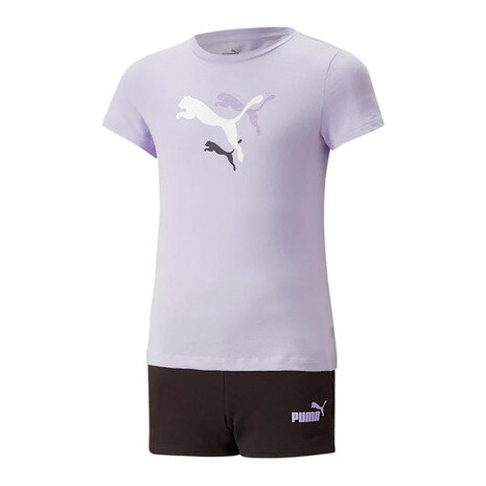 プーマ(PUMA)(キッズ)ガールズ グラフィック Tシャツ ショーツ 2点セット 675795 25 LVD