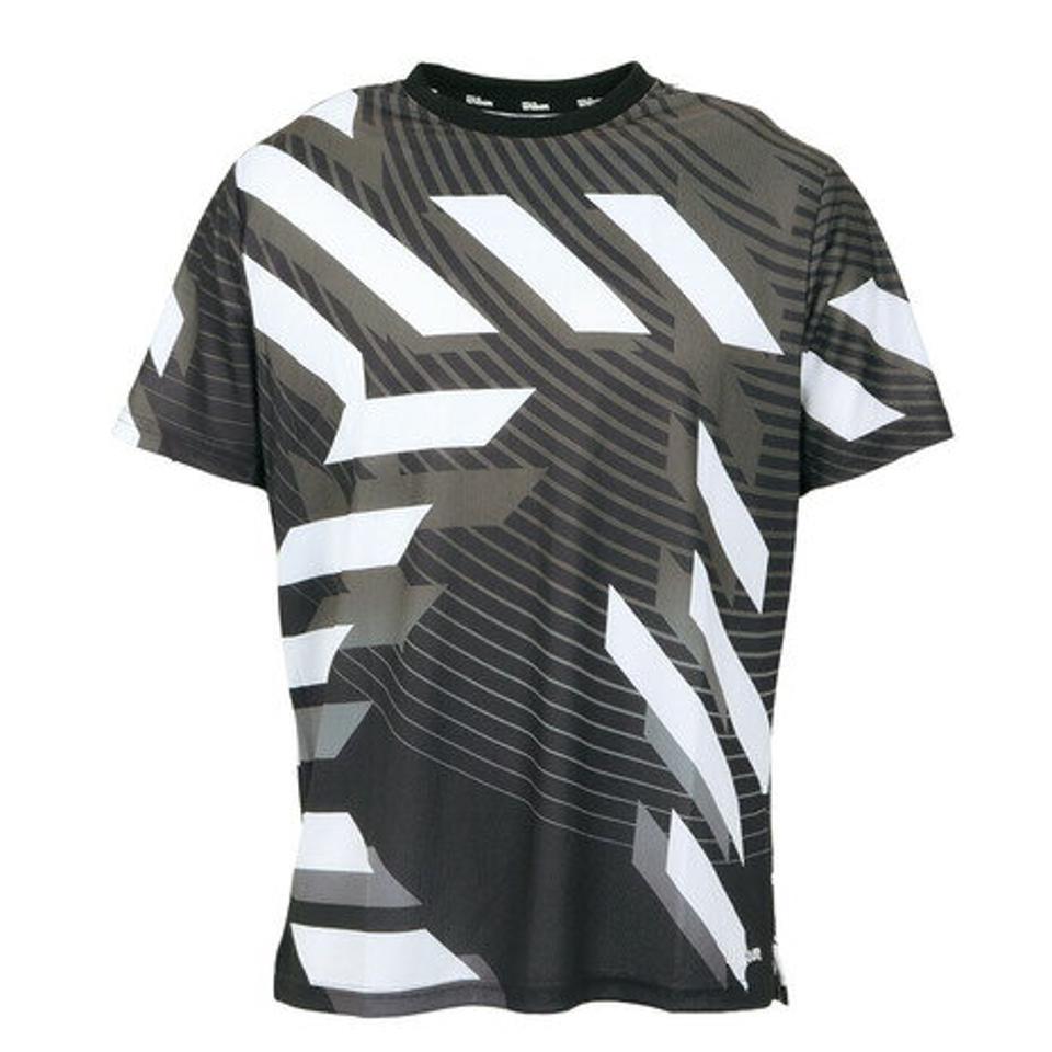 ウイルソン（Wilson）（メンズ）テニスウェア ステップス プラクティス Tシャツ 紫外線遮蔽率90%以上 UVカット 紫外線対策 吸水速乾 413203-BK