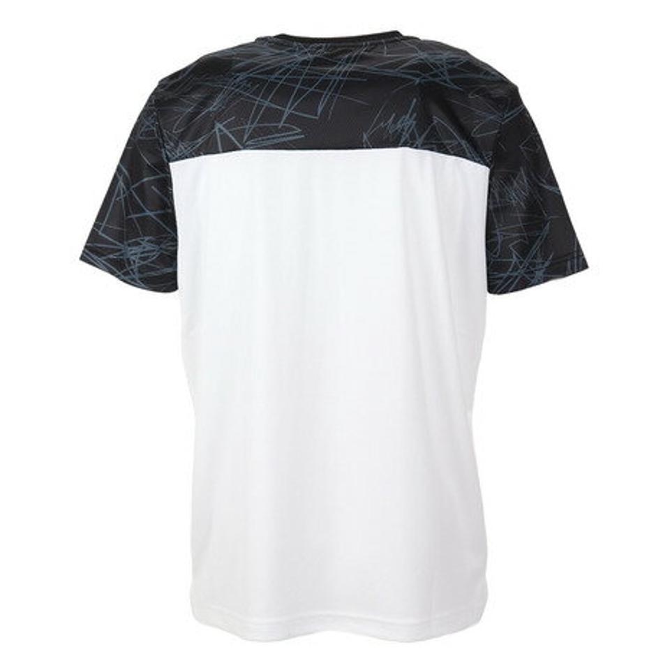 ウイルソン(Wilson)(メンズ)テニスウェア 配色切替 プラクティス Tシャツ 紫外線遮蔽率90%以上 UVカット 紫外線対策 吸水速乾 413201-WT