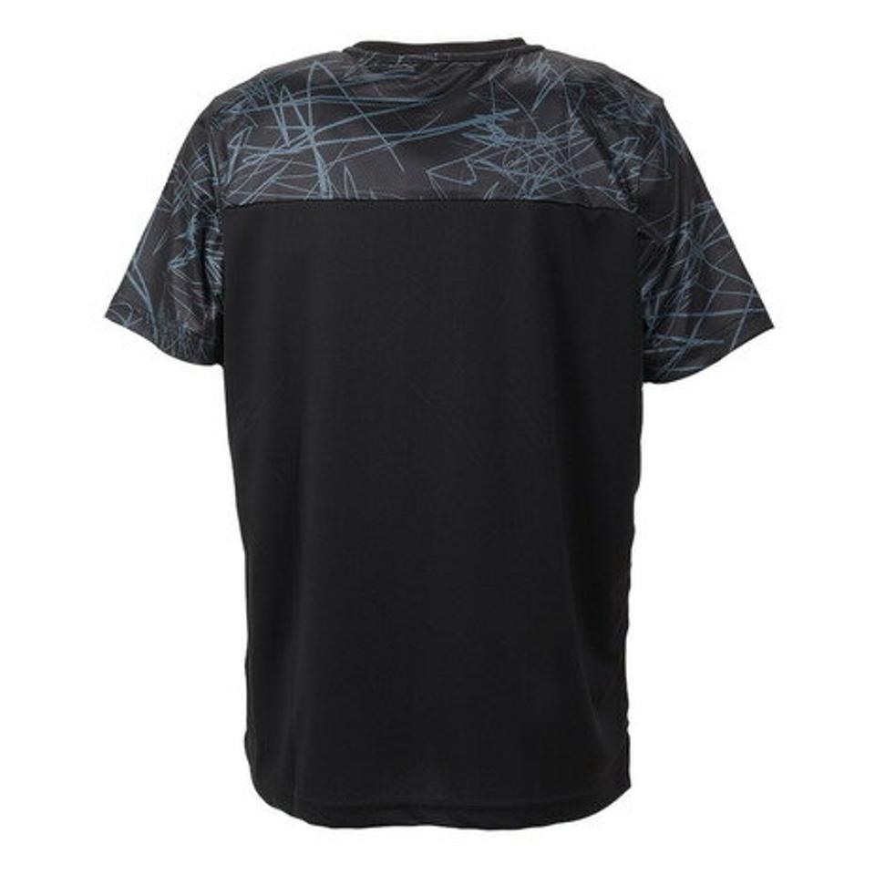 【10%OFFクーポン対象!8/31まで】ウイルソン(Wilson)(メンズ)テニスウェア 配色切替 プラクティス Tシャツ 紫外線遮蔽率90%以上 UVカット 紫外線対策 吸水速乾 413201-BK