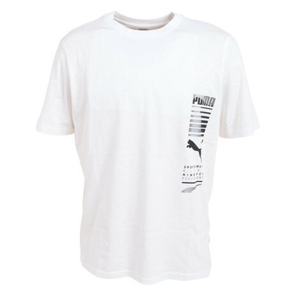 プーマ（PUMA）（メンズ）半袖Tシャツ メンズ グラフィック 675647 02 WHT