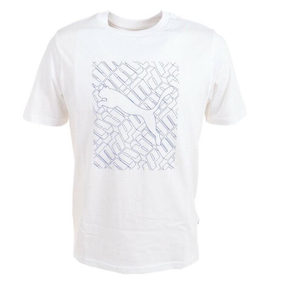 プーマ(PUMA)(メンズ)半袖Tシャツ メンズ キャット グラフィック 675642 02 WHT