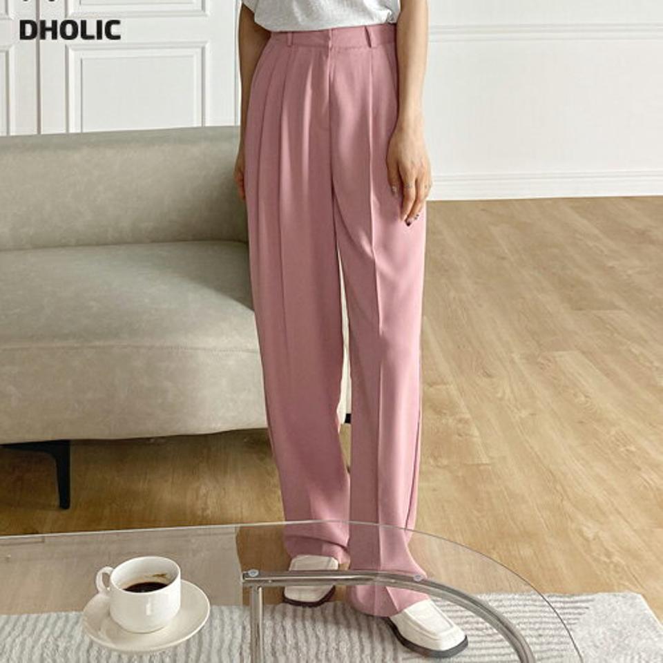 ツータックワイドスラックス・t01041 レディース 【pt】 韓国ファッション ボトムス パンツ スラックス ロング丈 フルレングス ハイウエスト ツータック ワイド ルーズフィット 無地 パステル シンプル 大人 モード 春 夏 カジュアル